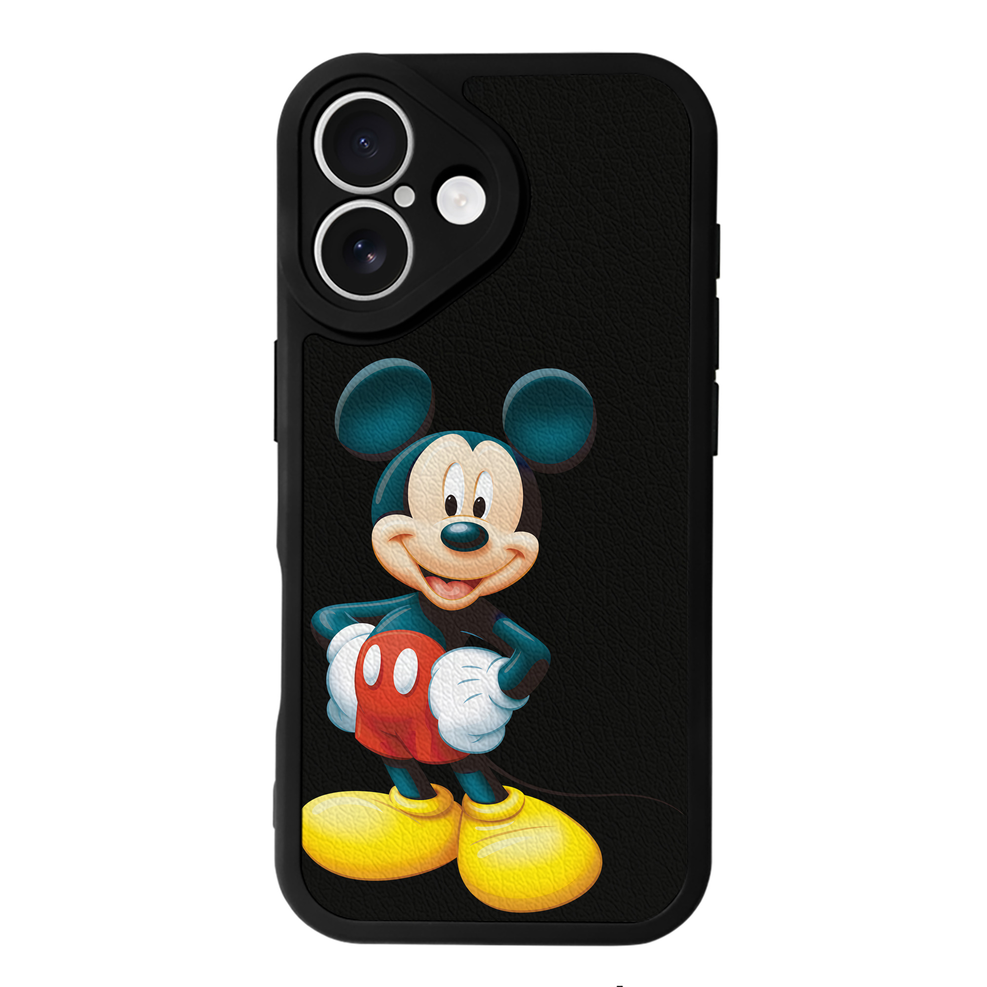 （画像用） ミッキーマウス Mickey Mouse 【iPhone 16シリーズ対応】シリコンスマホケース（レザー調） 材質：シリコン